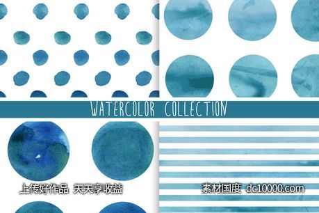 水彩点背景纹理 Watercolor Lines Circles  Dots Pro-源文件-素材国度dc10000.com