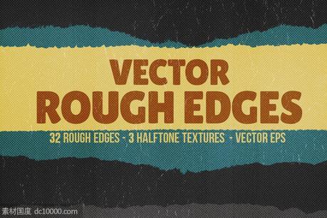 粗糙的背景纹理 Vector Rough Edges - 源文件