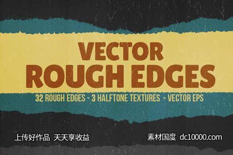 粗糙的背景纹理 Vector Rough Edges-源文件-素材国度dc10000.com