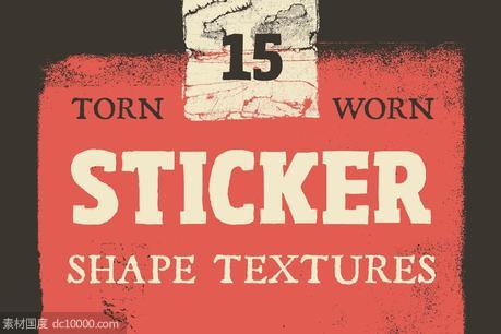 撕破贴纸形状图形纹理 Torn Sticker Shape Textures - 源文件