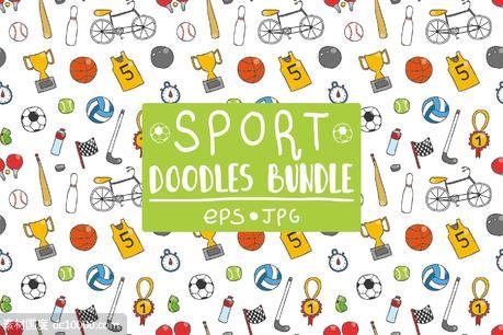 运动涂鸦图标素材 Sports doodle bundle - 源文件