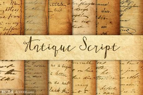 怀旧手写纹理背景 Antique Script Textures - 源文件