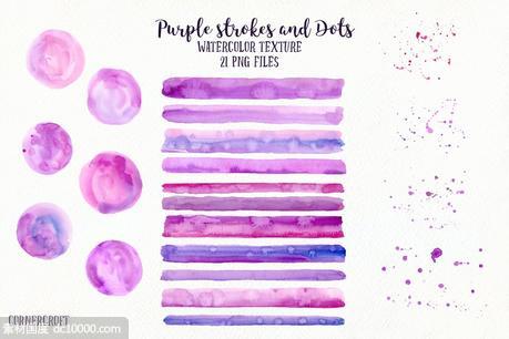 紫色水彩肌理背景 Watercolor Texture Purple Stroke - 源文件