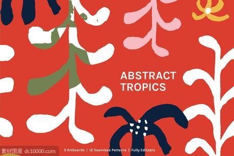 抽象热带涂鸦图案纹理 Abstract Tropics  Boards + Patterns - 源文件