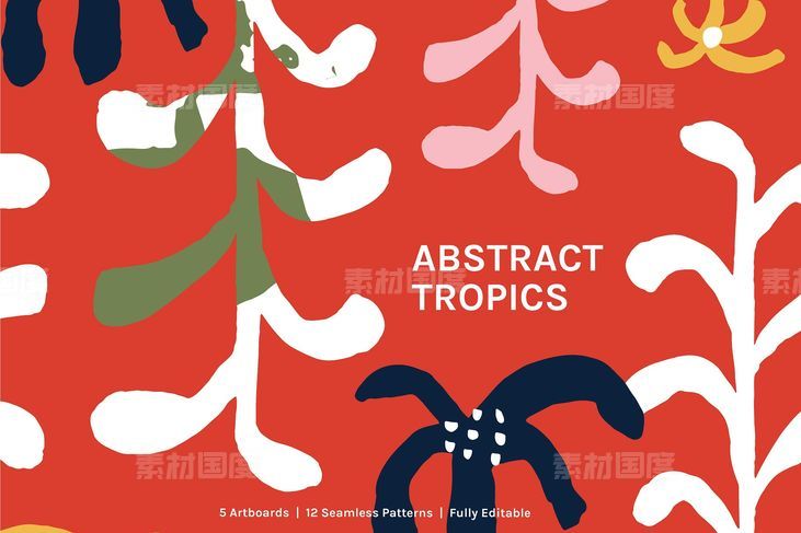 抽象热带涂鸦图案纹理 Abstract Tropics  Boards + Patterns