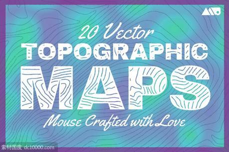20张地形图矢量包 20 Topographic Maps Vector Pack - 源文件