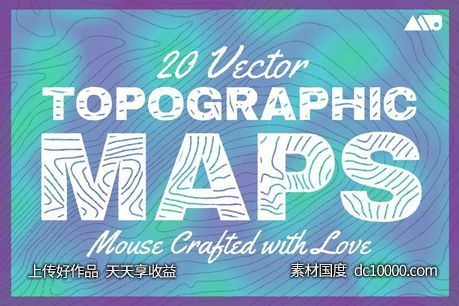 20张地形图矢量包 20 Topographic Maps Vector Pack - 源文件