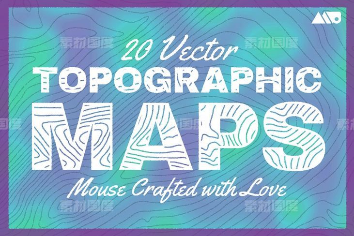 20张地形图矢量包 20 Topographic Maps Vector Pack
