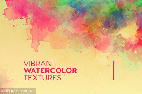 充满活力的水彩纹理背景 Vibrant Watercolor Textures - 源文件