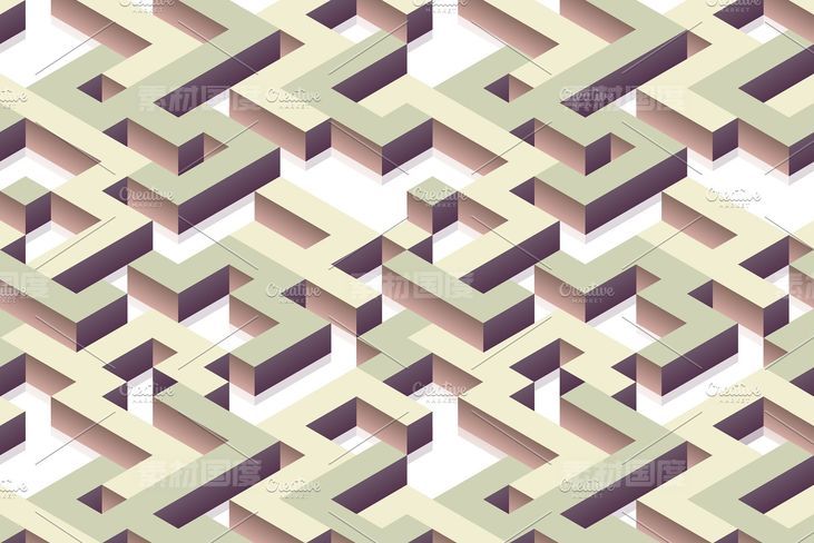 8款现代等距无缝图案纹理 8 modern isometric seamless patterns
