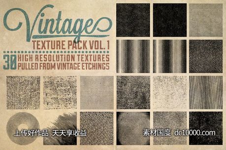 经典背景纹理包1 Vintage Texture Pack Vol 1-源文件-素材国度dc10000.com