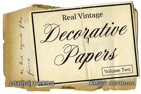 复古装饰背景纹理 Real Vintage Decorative Papers Vol 2-源文件-素材国度dc10000.com