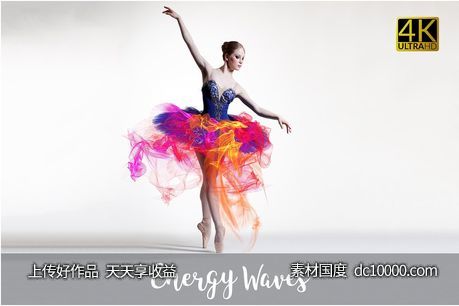 4k梦幻酷炫炫彩覆盖 4K Energy Waves Overlays-源文件-素材国度dc10000.com