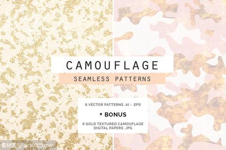 伪装图案+背景纹理 Camouflage Patterns  Backgrounds - 源文件