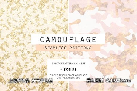 伪装图案+背景纹理 Camouflage Patterns  Backgrounds-源文件-素材国度dc10000.com