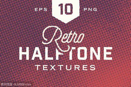 复古的半色调纹理 Retro Halftone Textures - 源文件