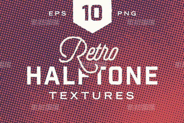复古的半色调纹理 Retro Halftone Textures