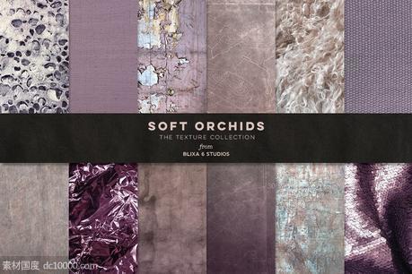 柔软的兰花图案纹理背景 Soft Orchid Textured Backgrounds - 源文件