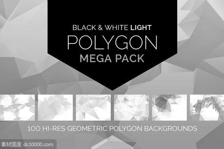 几何多边形背景纹理 Light Polygon Mega Pack - 源文件