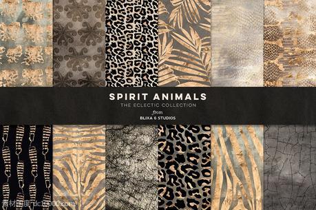 动物金色皮肤纹理合集 Spirit Animals Golden Graphics - 源文件