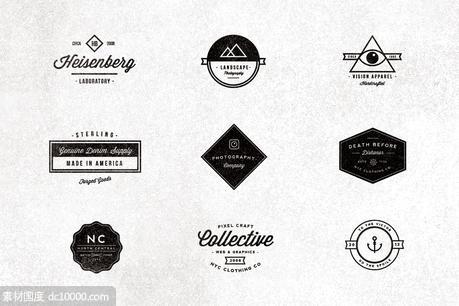 复古logo设计元素 9 Vintage Typographic Logos - 源文件
