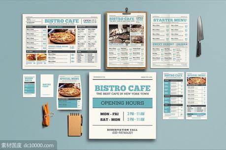 报纸风格的复古时尚餐厅菜单菜谱VI设计模板 - 源文件