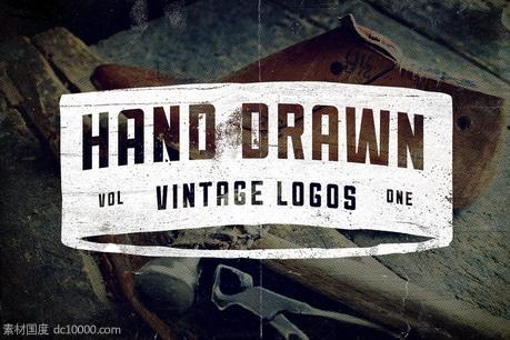 经典手绘logo素材 9 Hand Drawn Vintage Logos - 源文件