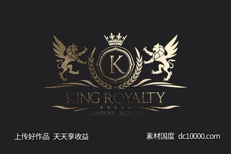 奢华logo设计模板 King Royalty-源文件-素材国度dc10000.com