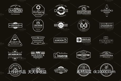 摄影logo设计素材模板 25 Logo Designs For Photographers-源文件-素材国度dc10000.com