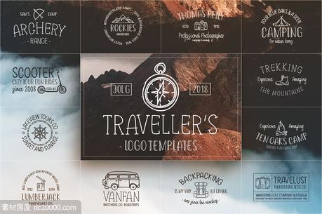 经典logo设计素材 Retro Travel Logos  Fonts - 源文件