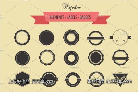 设计logo图形素材 badges and labels logo template-源文件-素材国度dc10000.com