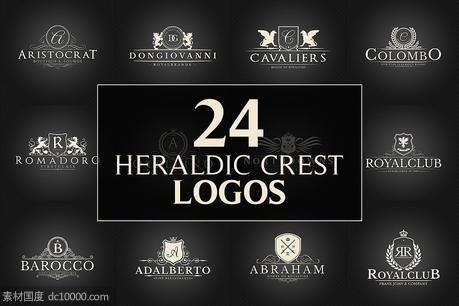 24款复古风格Logo设计模板 24 Crest Logos Bundle Vol 2 - 源文件