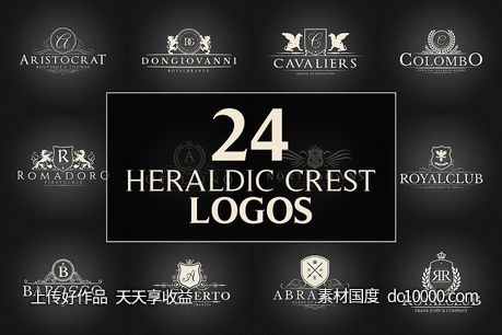 24款复古风格Logo设计模板 24 Crest Logos Bundle Vol 2-源文件-素材国度dc10000.com