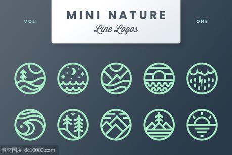 抽象自然logo设计元素模板 Mini Nature Line Logos ndash Volume 1 - 源文件
