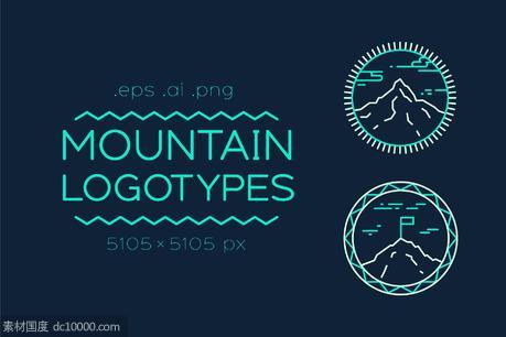 logo设计素材模板 Set of logotypes with mountains - 源文件