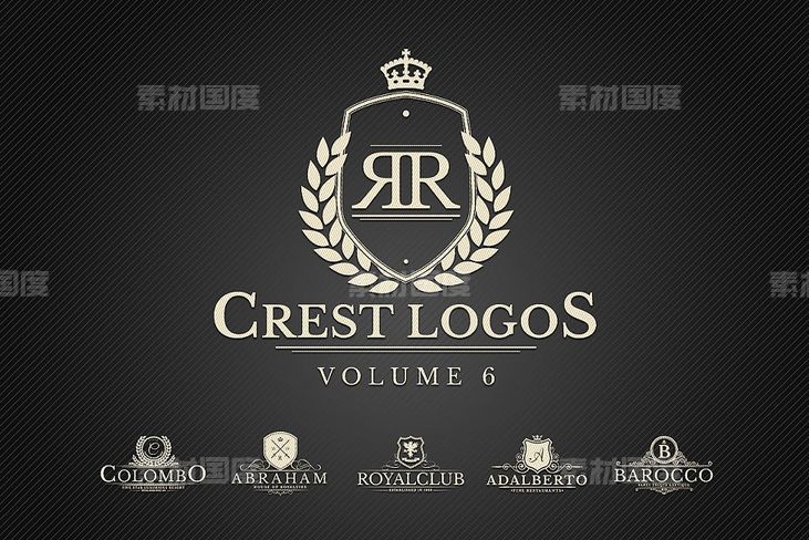 奢华logo素材模板 Heraldic Crest Logos Vol 6