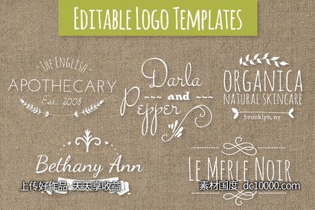 异想天开的logo素材模板 Whimsical Logo Templates Set 7-源文件-素材国度dc10000.com