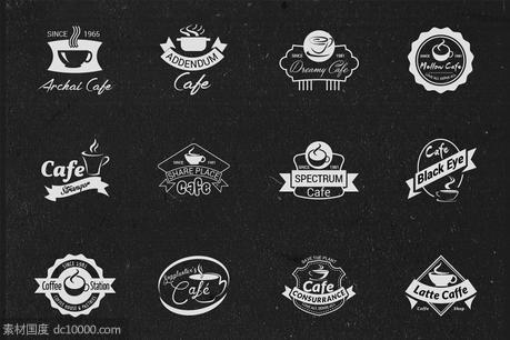 咖啡logo设计素材模板 Cafe Logos Badges or Labels - 源文件
