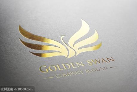 金色logo设计模板 Golden Swan - 源文件