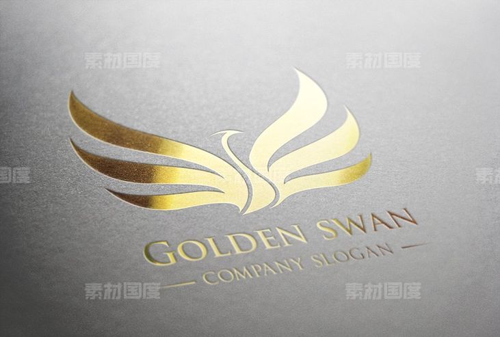 金色logo设计模板 Golden Swan