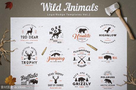 野生动物logo模板 Wild Animals LogoBadge Templates v2 - 源文件