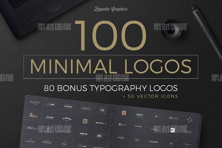 极简主义logo素材模板 100 Minimal Logos + BONUS