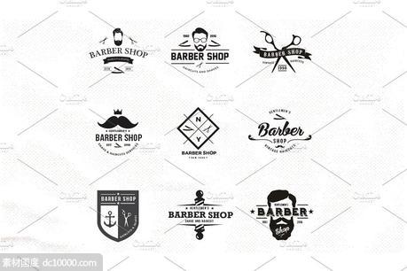 理发厅logo设计素材 Barber Shop Logo Set - 源文件