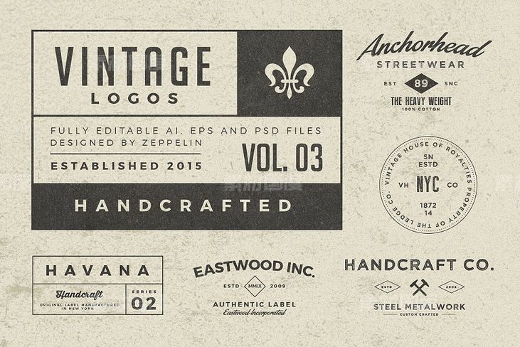 经典logo素材 Vintage Logos Set 3