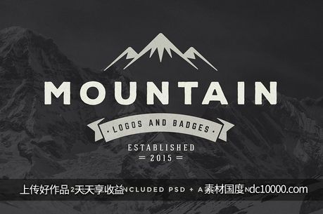 山的logo设计素材 20 Mountain logos and badges - 源文件