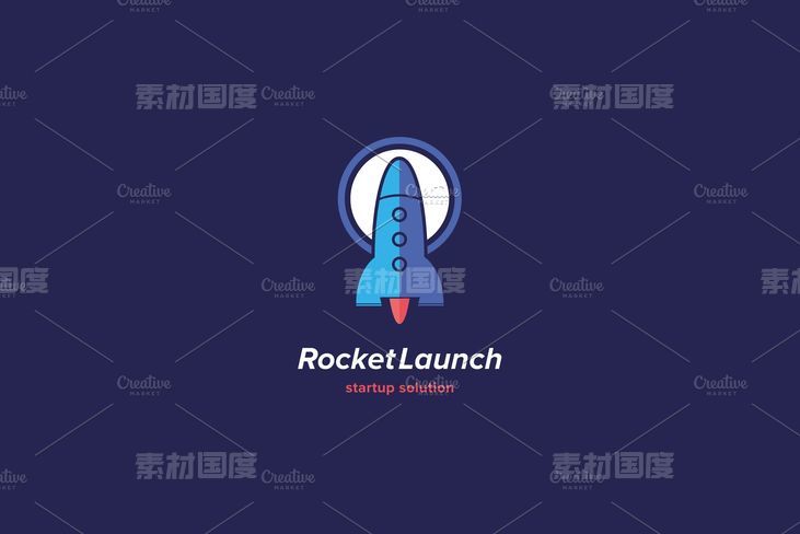 航天火箭logo设计 Rocket Launch Logo Template
