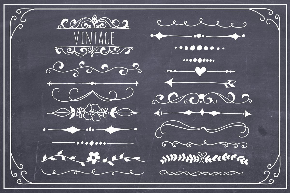 手绘边框素材 Hand Drawn Text Dividers Vector