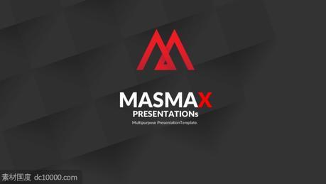Masmax 野生动物轮廓创意PowerPoint模板 - 源文件