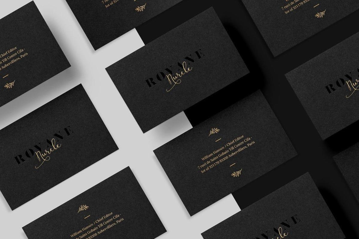 时尚高端黑金质感的高品质名片设计模板