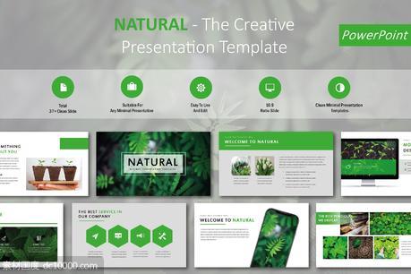 自然创意PowerPoint模板 - 源文件